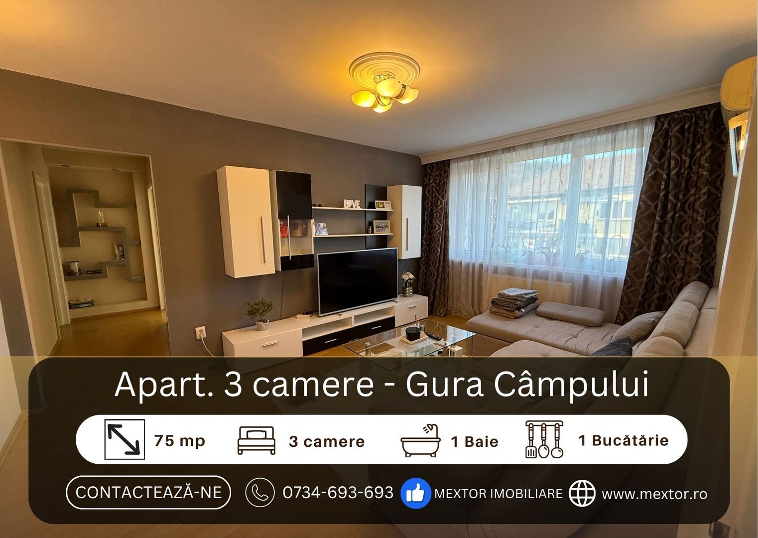 Apartament 3 camere, Medias - Poză 1