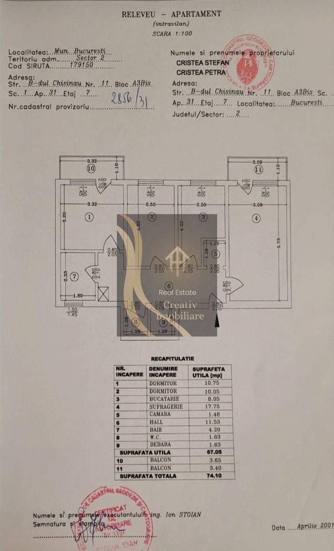 Apartament 3 camere CONFORT 1 SPORIT 74,10m2 - Schiță 2