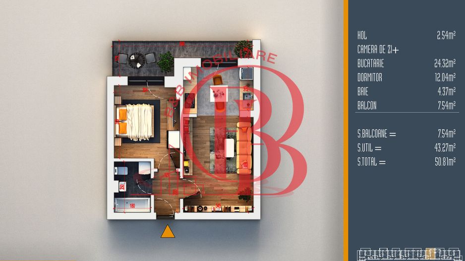 Oferta Lansare 2 camere proiect nou Pallady - Schiță 5