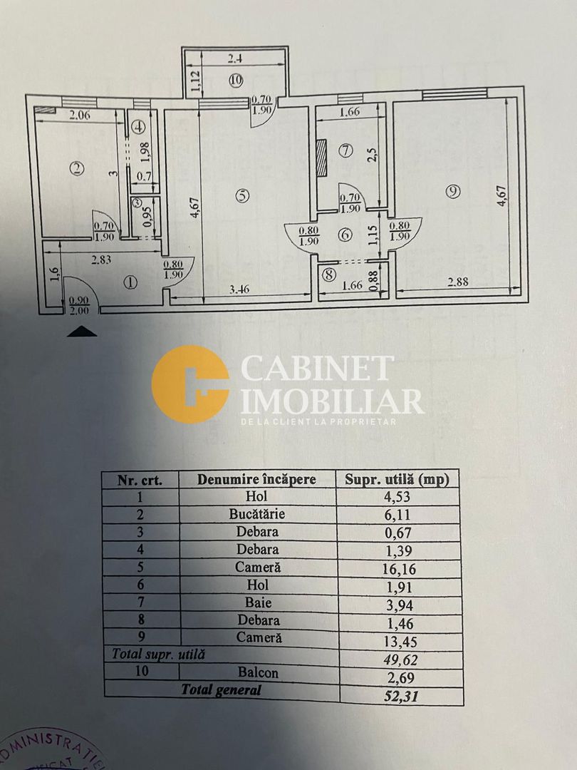 CANTEMIR - 2 CAMERE - ETAJ INTERMEDIAR - 52 MP - Poză 8