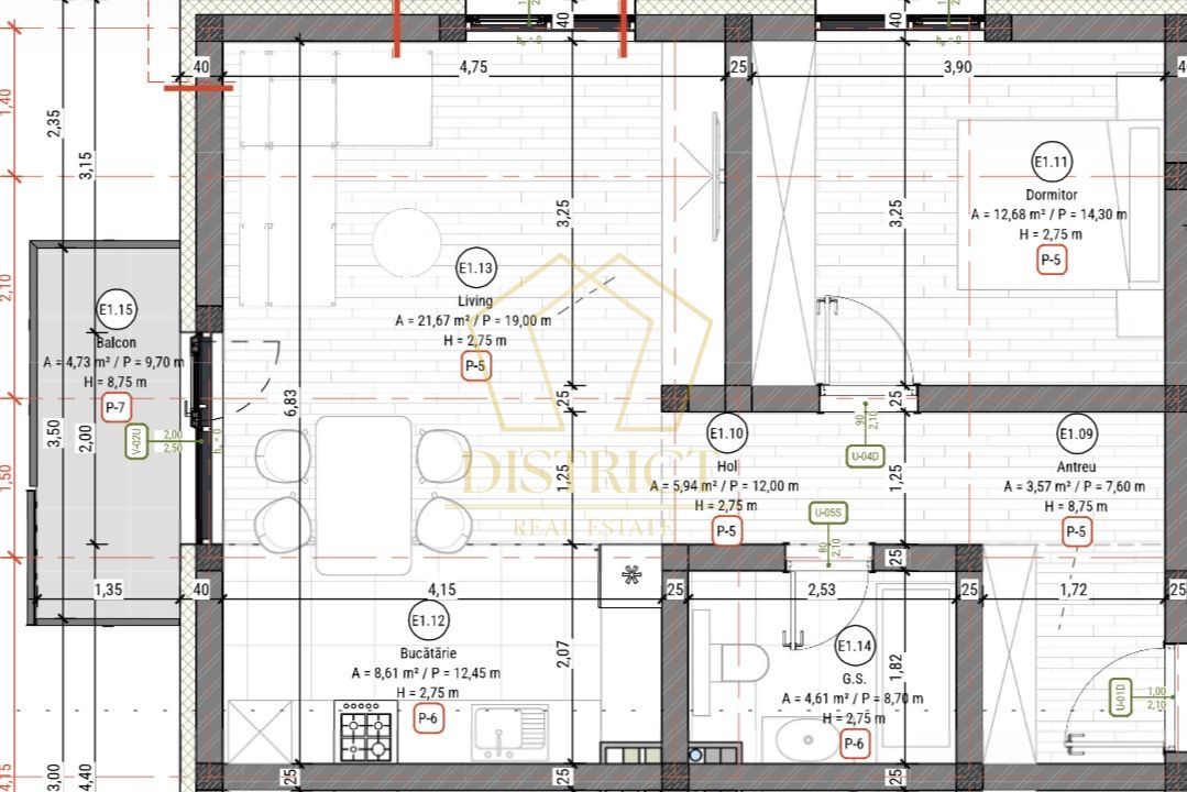 Apartamente cu 2 camere si gradina proprie de 45 mp, finalizate in Urseni. - Schiță 13