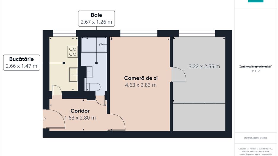 Apartament cu 2 camere la parter în Vlaicu - Poză 13
