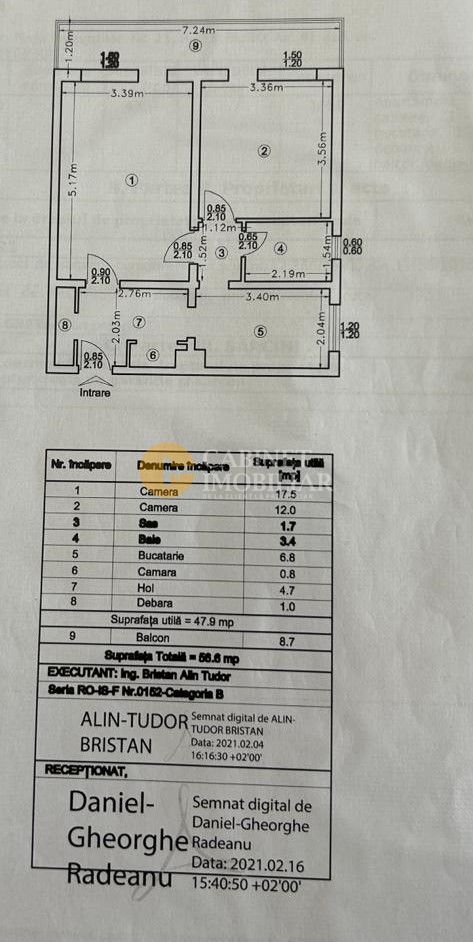 Piata Voievozilor 2 camere decomandat 54mp - Poză 9
