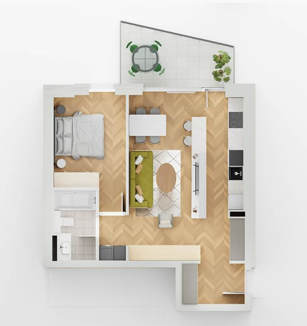 apartament 2 camera lakefield BM1 - Schiță 1