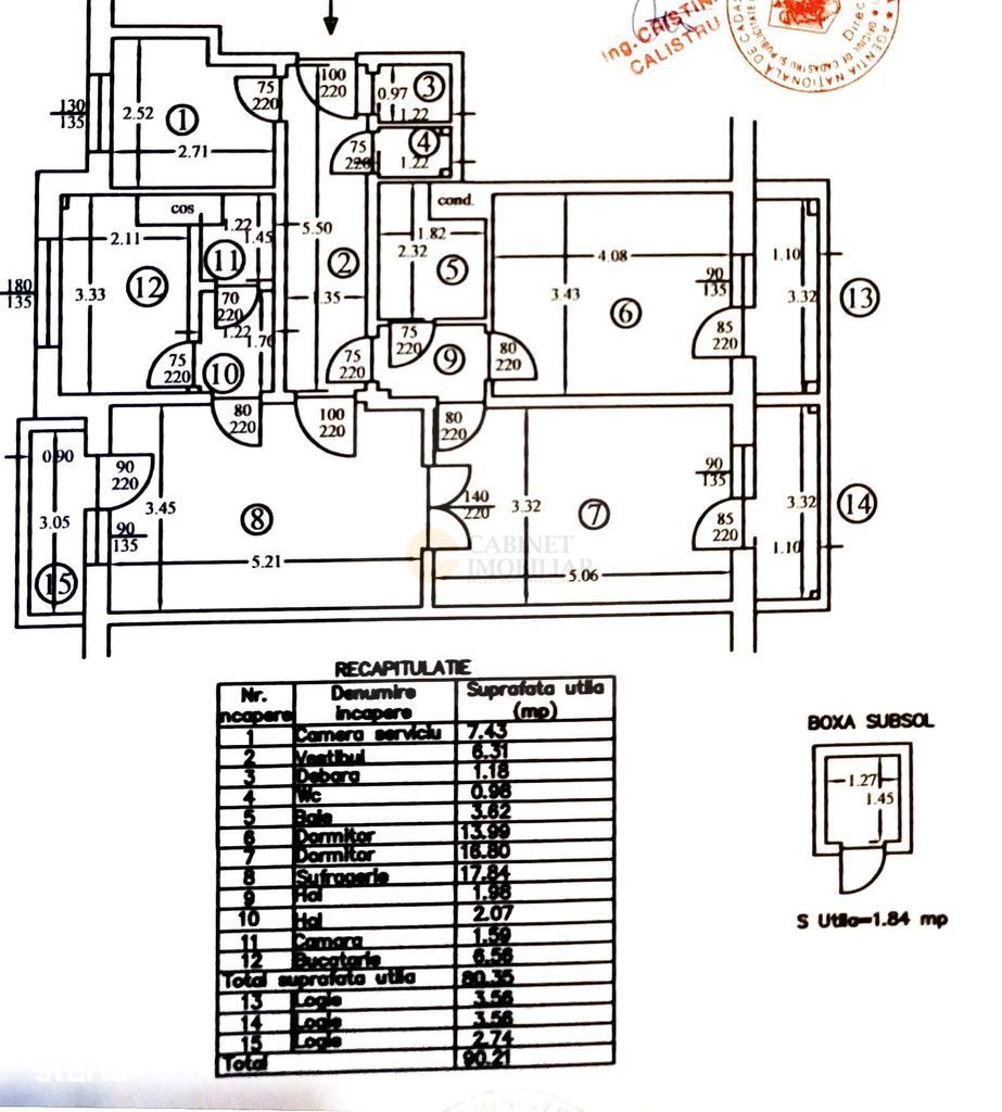 4 camere + boxa | Piata Kogalniceanu | creditabil | et. intermediar - Poză 14