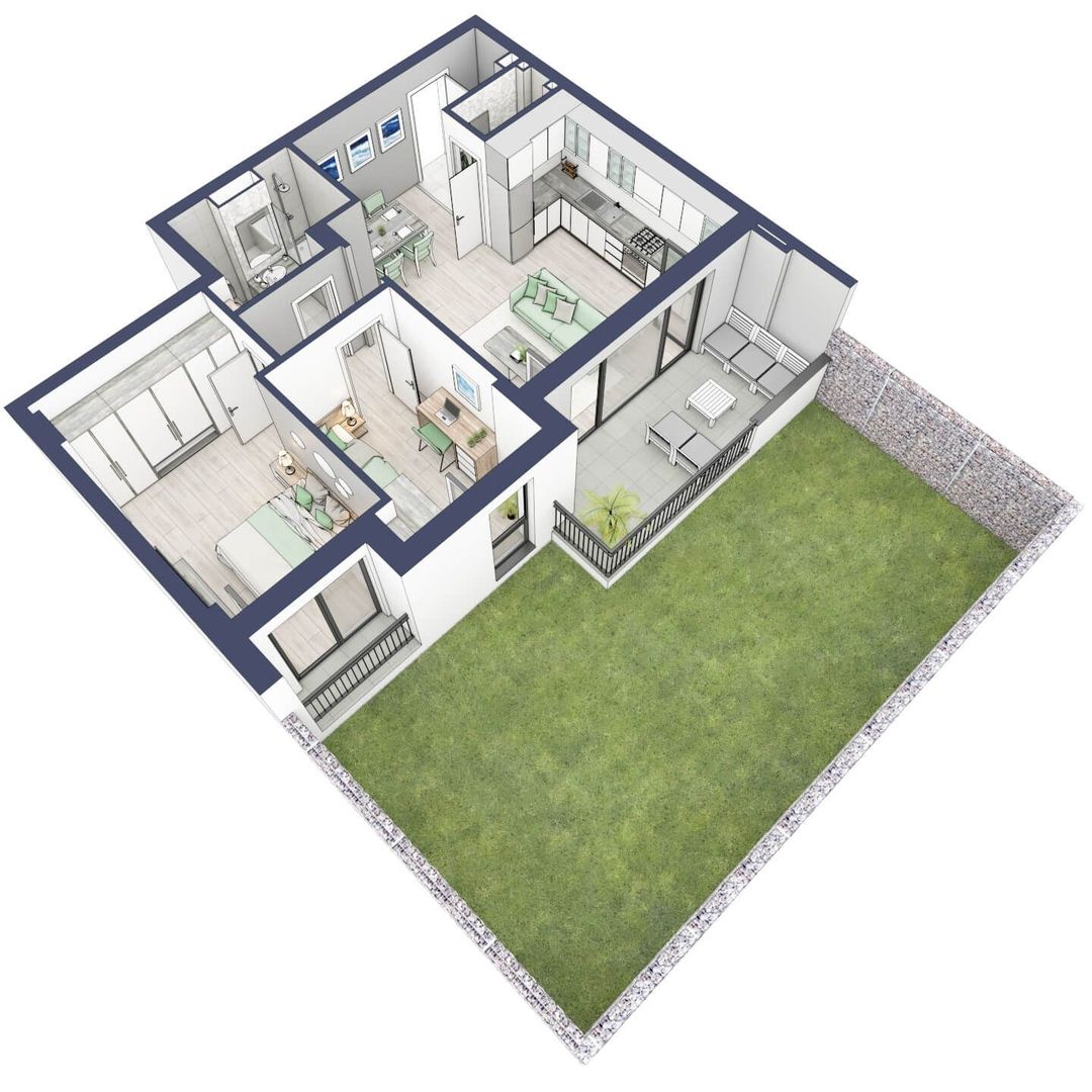 Apartament 3 camere cu Gradina si Terasa. Sibiu - Schiță 13