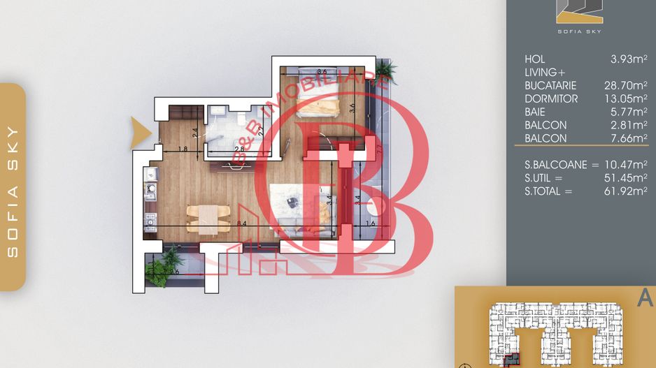 PROMO Apartament 2 camere 7 min Metrou Teclu Mutare Rapida - Schiță 1