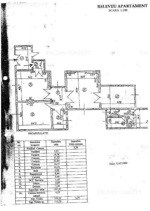 Romana-Ambasada Marii Britanii | Spatiu birou/Apartament 4 camere-115mp | Boxa - Schiță 9