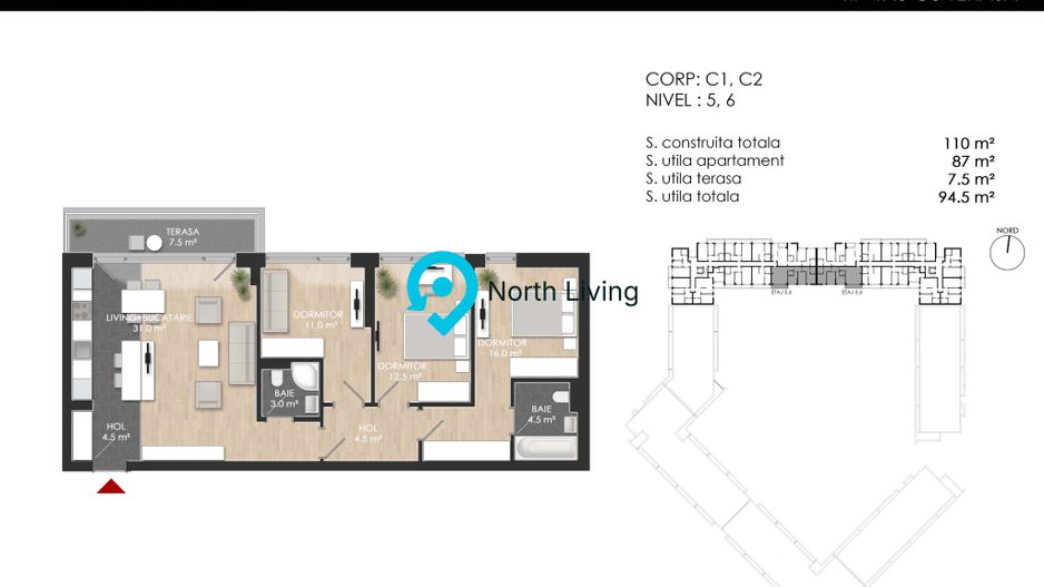 Apartament 4 camere | Ansamblu Rezidential - Bucurestii Noi - Poză 15