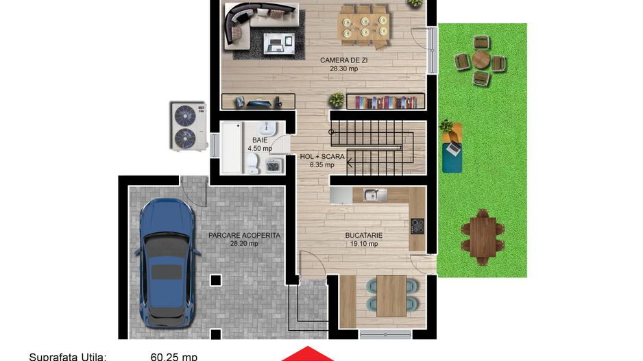 Casa individuala 4 camere 3 bai garaj Cartier Izvor Tarlungeni Brasov - Schiță 10