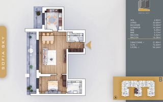Apartament Premium 2 Camere Suprafata Generoasa Metrou Teclu - Poză 2