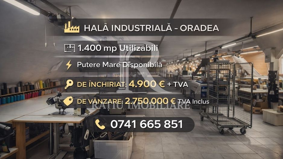 14.302 MP TEREN | 4.925 MP CONSTRUIT | PUTERE ELECTRICĂ EXCEPȚIONALĂ | FĂRĂ SARCINI - Poză 1