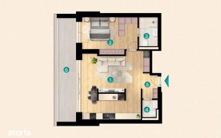Apartament luminos cu 2 camere, si terasa de 18 m.p., KronenPark - Schiță 10