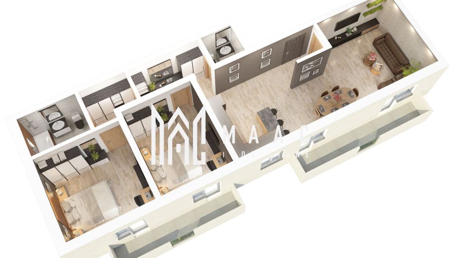 Apartament 3 camere | Constructie noua | Balcon | 78 MPU - Poză 1