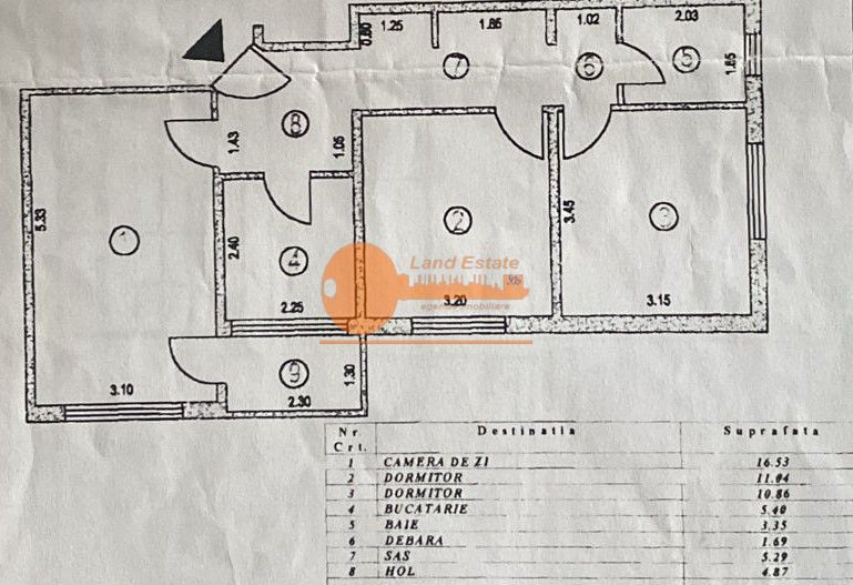 Apartament 3 camere decomandat Chisinau - Schiță 7