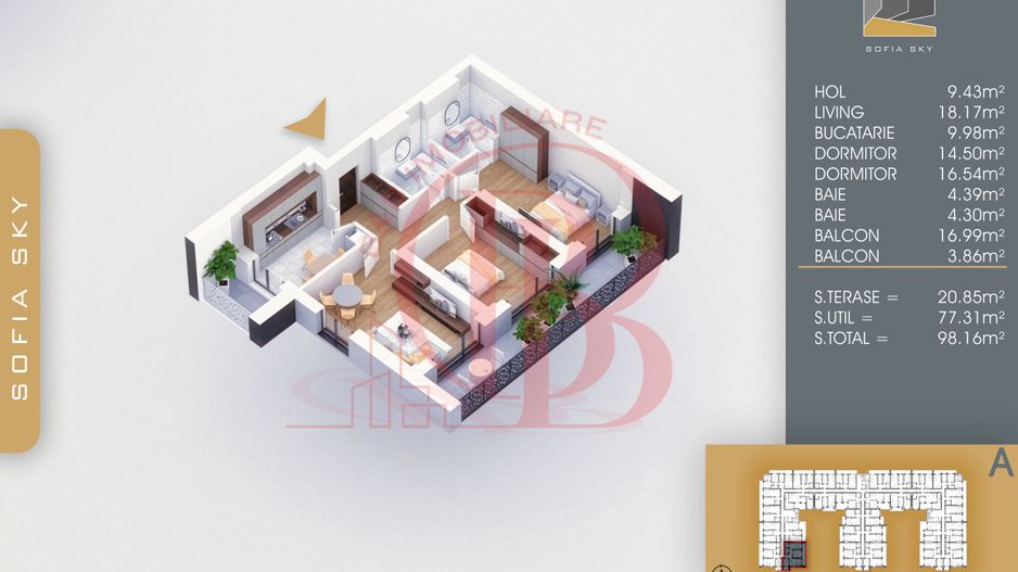 Bloc Finalizat Apartament 3 camere 7min Metrou Nicolae Teclu - Schiță 3