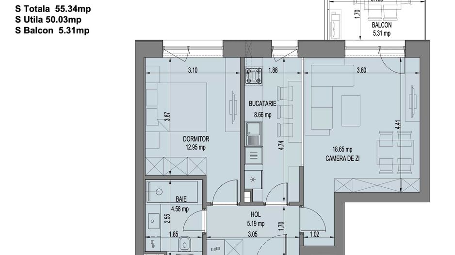 DE INCHIRIAT | APARTAMENT 2 CAMERE | Nusco City 2 - Poză 6