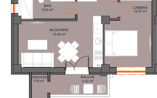 Apartament modern 2 camere ,parcare acoperita Șelimbăr  Doamna Stanca - Poză 10