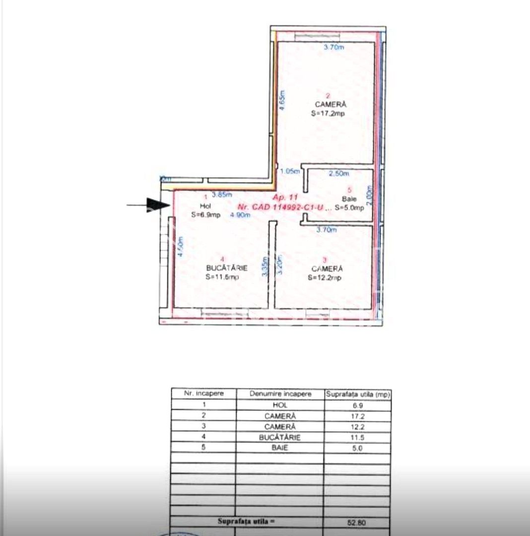 Apartament 3 camere – Dna Stanca | etaj 3 | 53 mp - Poză 9
