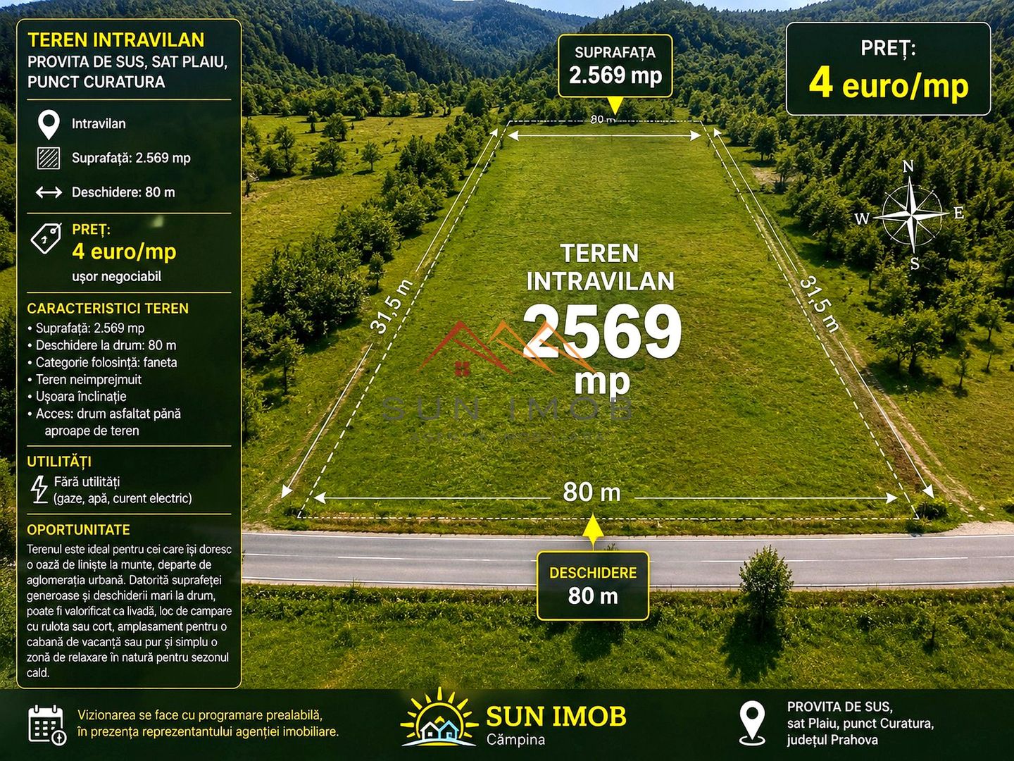 TEREN INTRAVILAN 2569 MP | PROVITA DE SUS, SAT PLAIU, PUNCT CURATURA - Poză 1