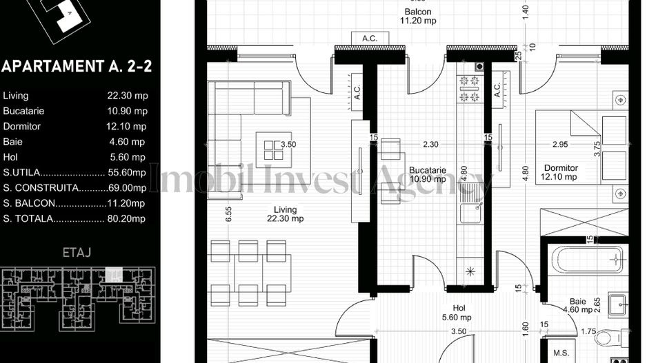 Apartament 2 camere de vanzare Pipera - Schiță 7