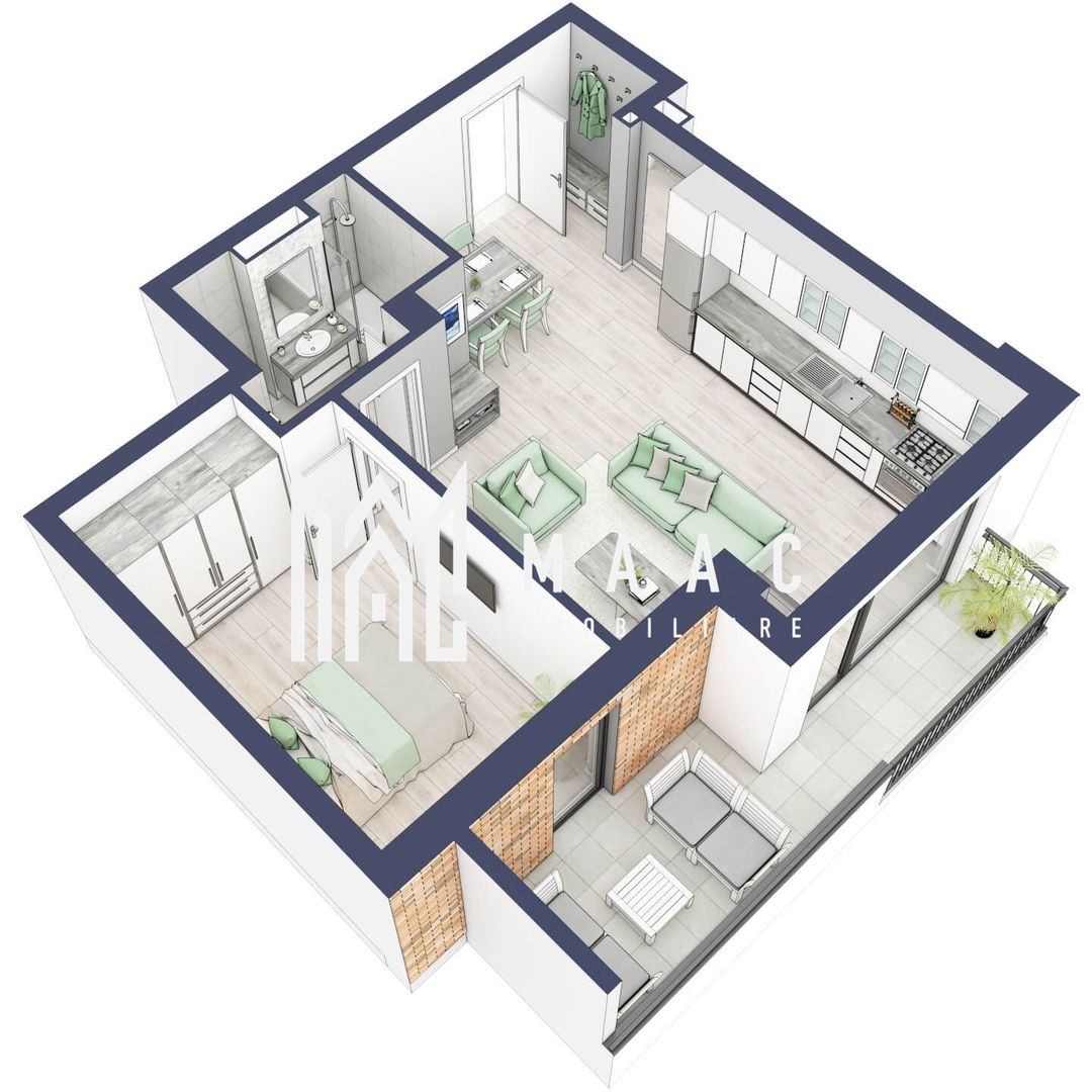 Apartament 2 camere | Parter | Balcon 9.8 mp | Turnisor - Poză 4