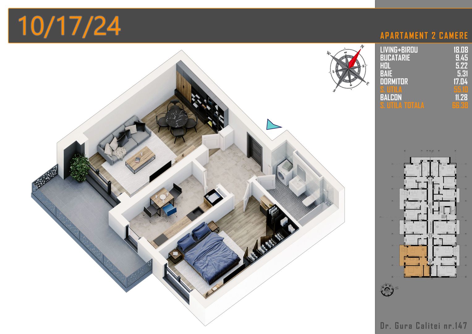 Apartament 2 camere Titan Pallady parcare gratuita - Schiță 8