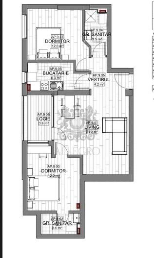 3 camere | Lizeanu – Viitorului | Bloc Nou 2025 | Inelul Central - Schiță 14