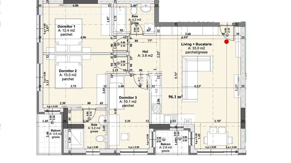 Apartament Sibiu - 3 dormitoare, 2 bai - Poză 6