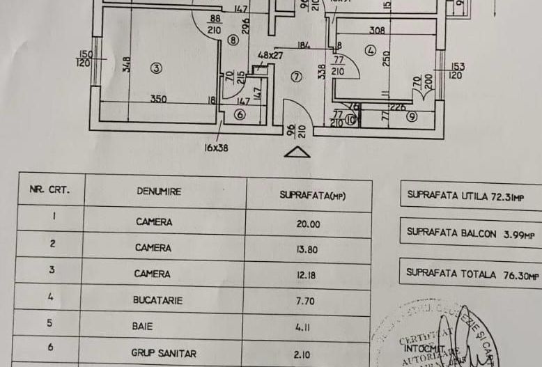 APARTAMENT 3 CAMERE BLOC REABILITAT | ETAJ INTERMEDIAR | ZONA OCTAVIAN GOGA - Schiță 12