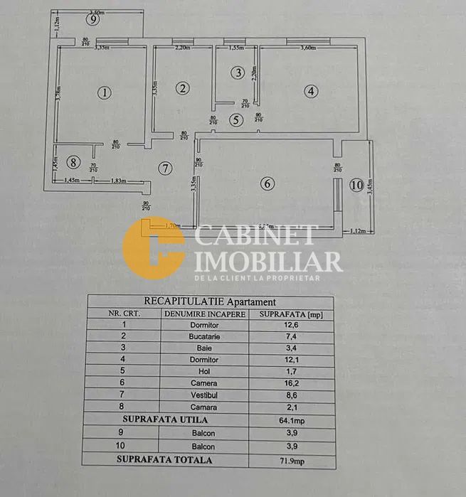 3c, Tatarasi nord, 2 balcoane inchise, liber, simplu! - Poză 6
