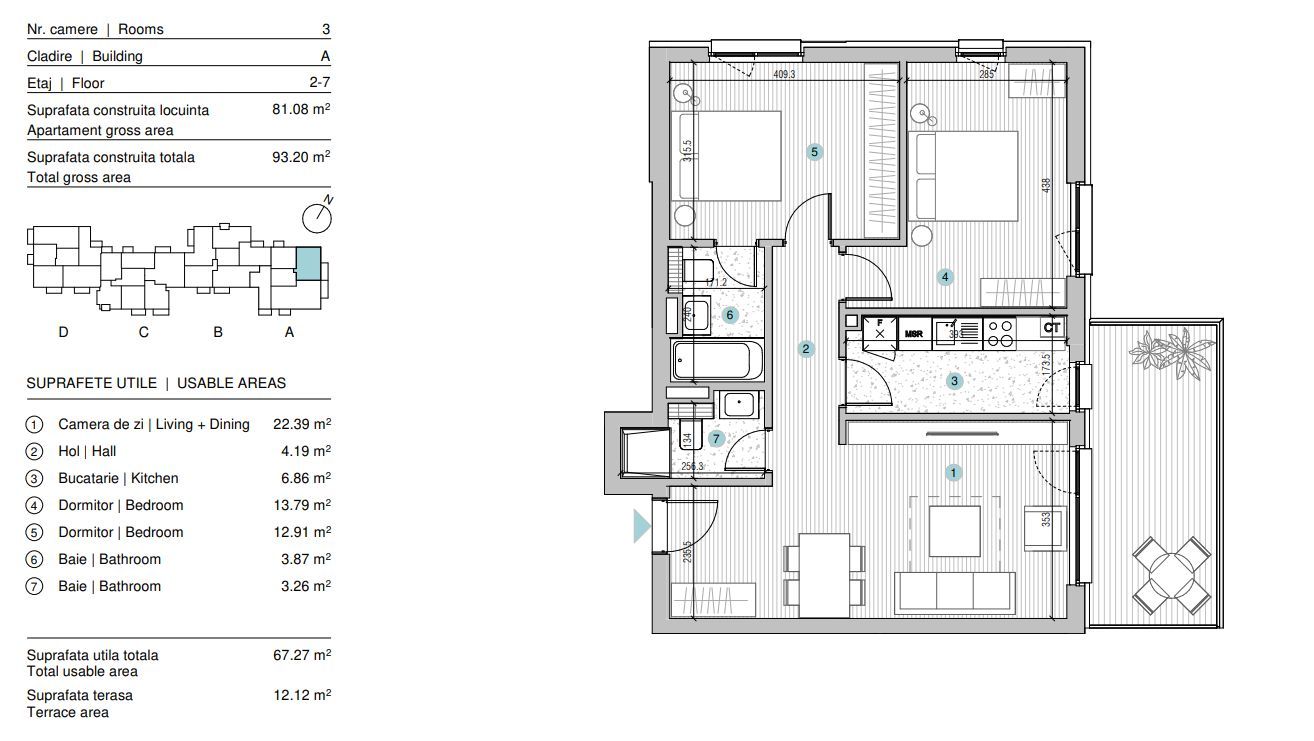Apartament 3 camere | Mobilat si Utilat | Loc parcare | Casa Presei - Poză 21