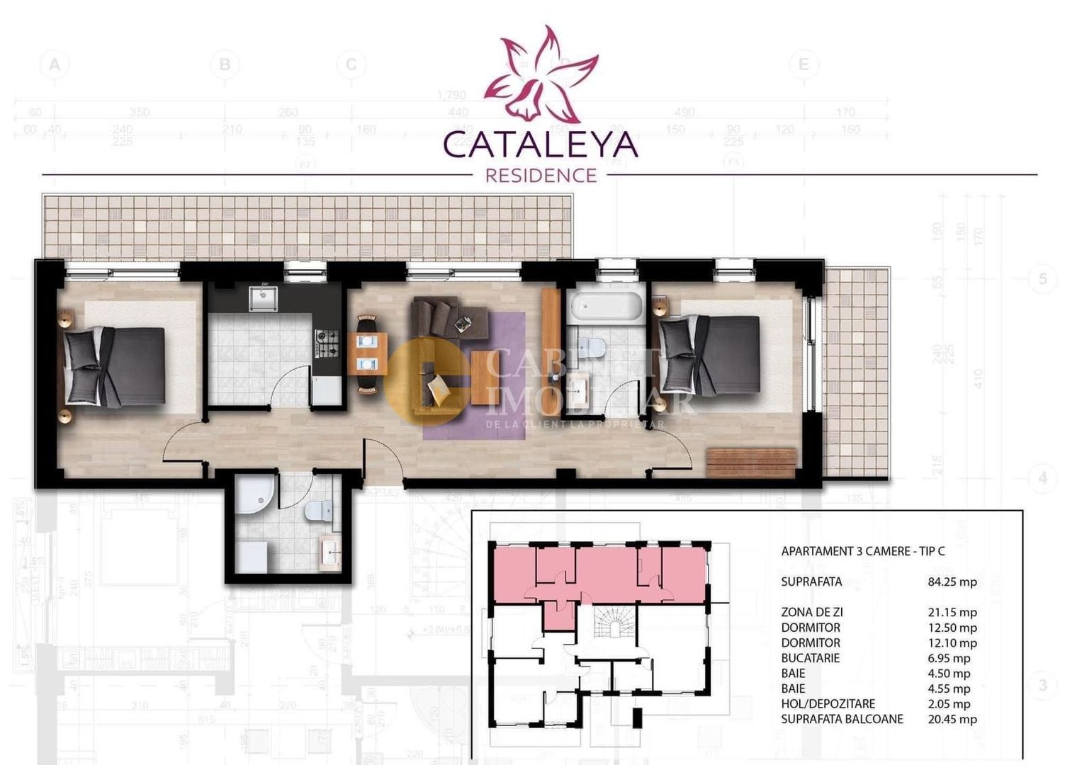 Bloc Nou - 3 Camere cu 2 bai - Etaj Intermediar - Zona Bucium - Poză 7