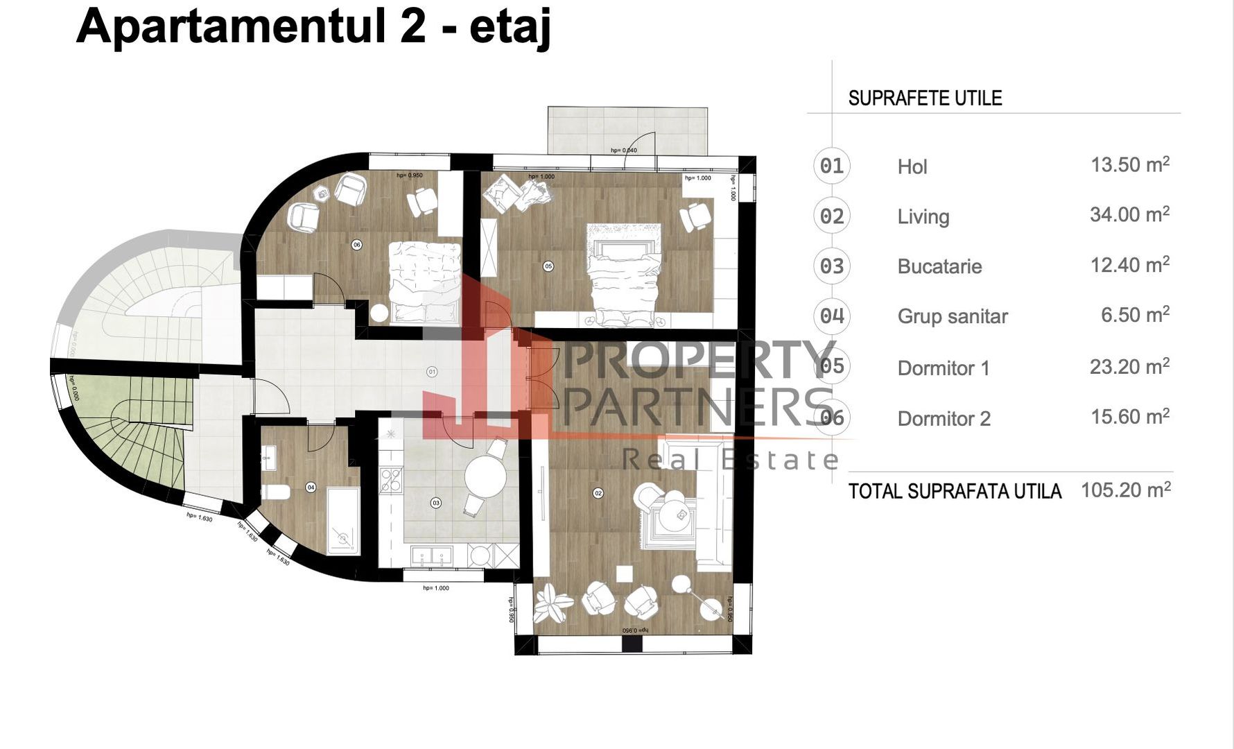 Apartament Duplex Elegant cu Terasă Panoramică – Dealul Cetății, Brașov - Schiță 22