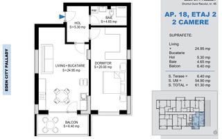 Apartament 2 camere Theodor Pallady Metrou Nicolae Teclu - Schiță 2