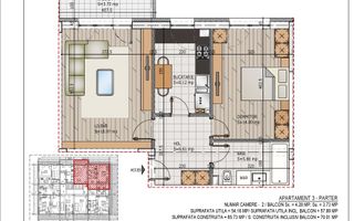 Apartament 2 camere Theodor Pallady Metrou Nicolae Teclu - Schiță 8