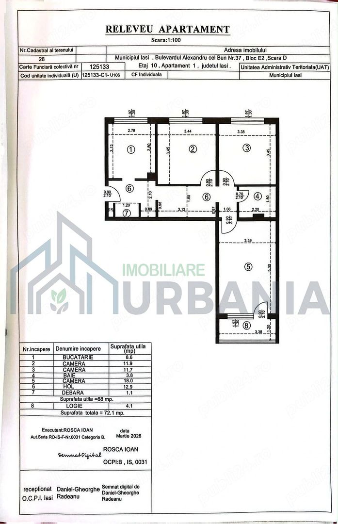 Apartament 3 camere, 72 mp, Alexandru Cel Bun - Iași - Poză 2
