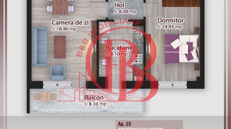 Titan-Theodor Pallady-Apartament 2 camere-Comision 0% - Schiță 1