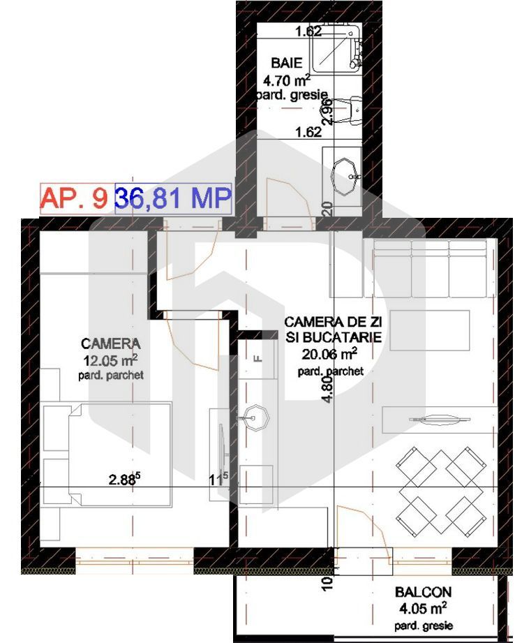 Piata Rahovei  -  Apartament 2 camere - Etaj 3- Mihai Viteazul - Poză 2