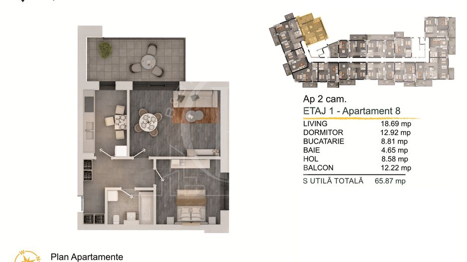 Theodor Pallady-Apartament 2 camere Loc de parcare Bonus - Schiță 2