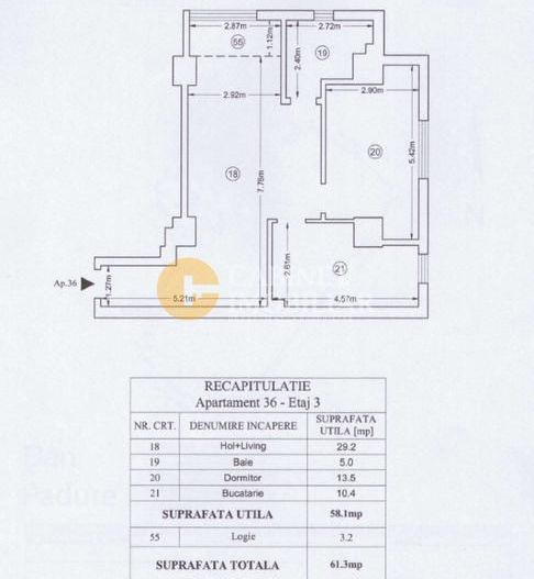 2 camere - 61 mp - Etaj intermediar - zona Vișoianu - Poză 12
