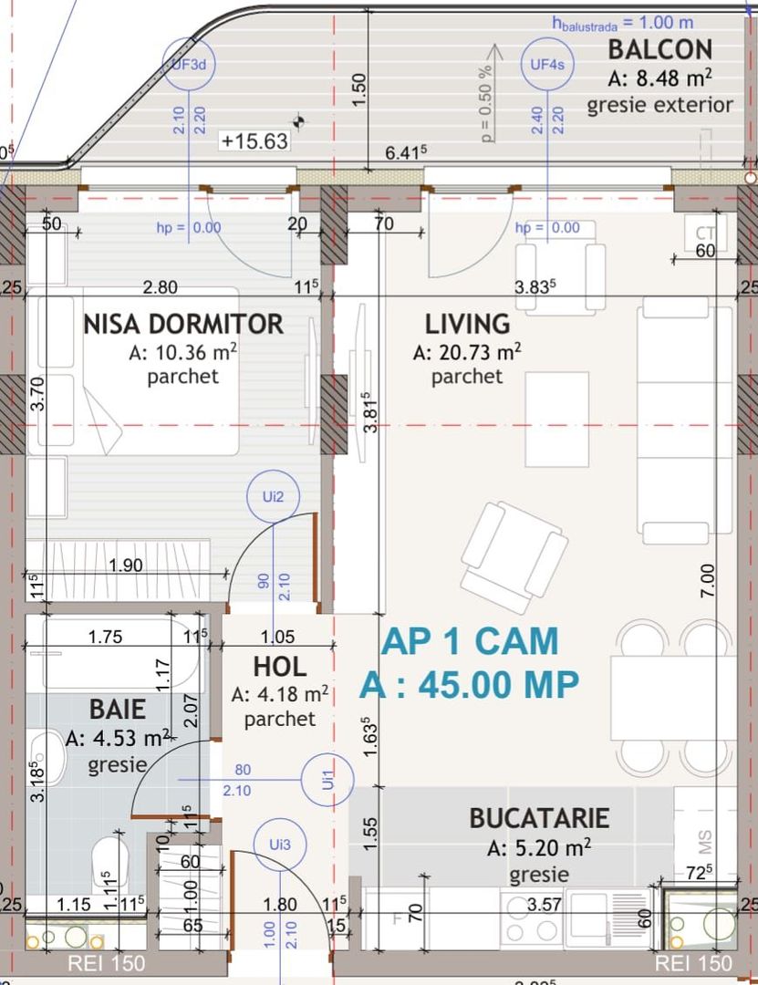 Apartament două camere, finisat nou, zona Eroilor - Schiță 9