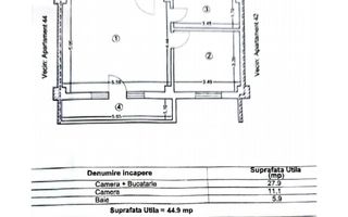 MAMAIA SAT - vizavi LIDL | 2 camere gata de mutare sau investitie - Schiță 2