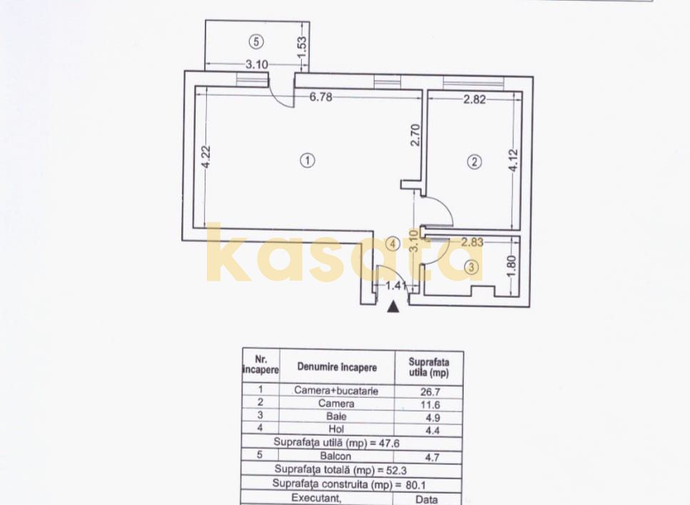 2 Camere | Nou | Parcare Subterana Disponibila | Etaj Intermediar - Schiță 9