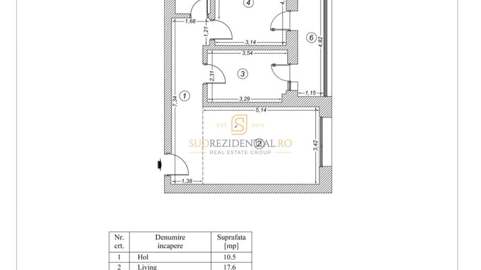 Apartament 2 camere decomandat | Sector 4 – Strada Postalionului - Schiță 6