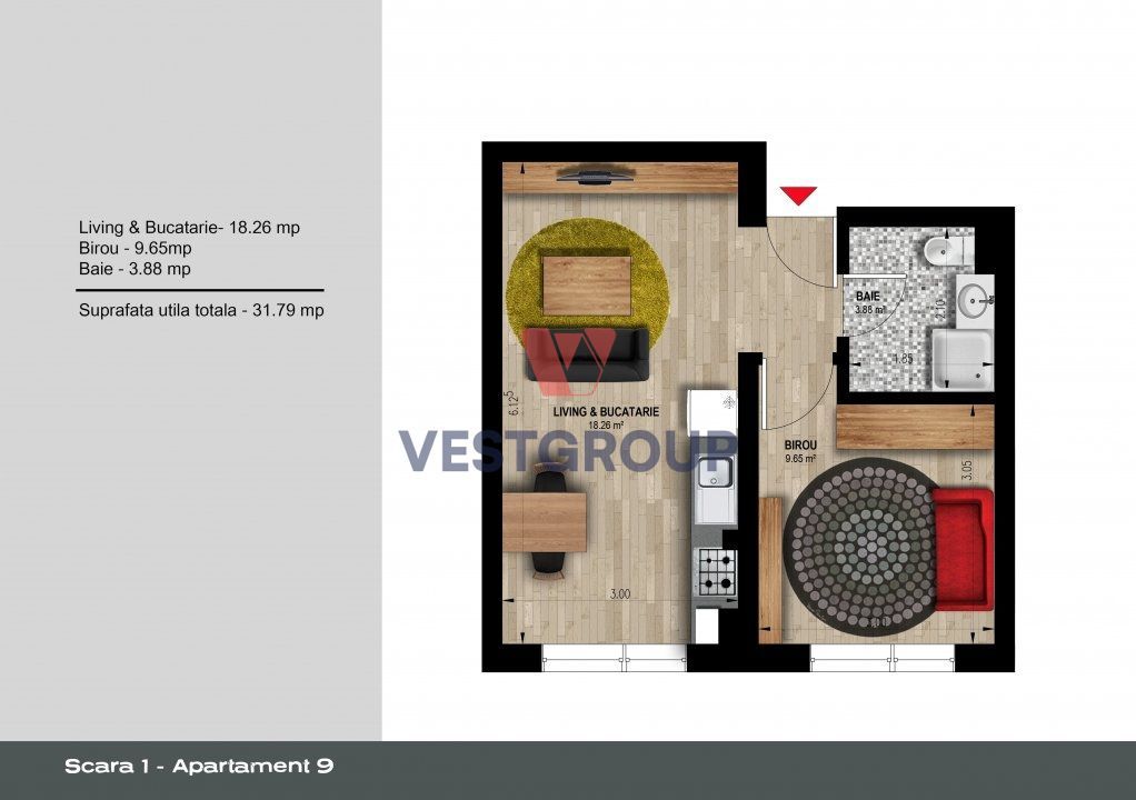 Apartament 2 camereDirect Dezvoltator Weiner 12 Residence Militari - Poză 15