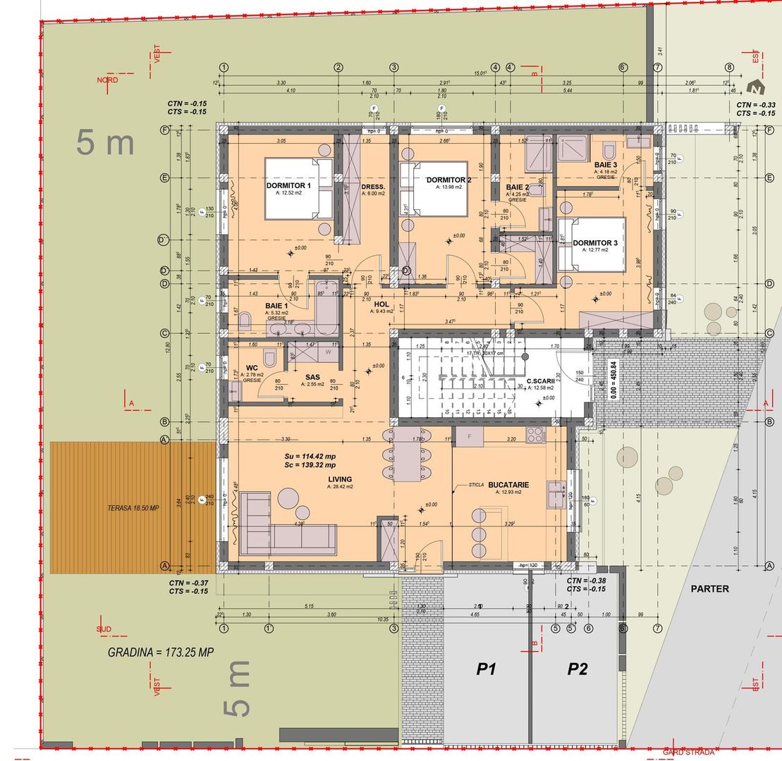 Apartament la Vila, 4 camere si gradina privata - Schiță 12