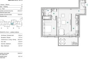 VANZARE APARTAMENT 2 CAMERE | STRAULESTI | 64MP | TERASA | COMPLEX NOU - Poză 12