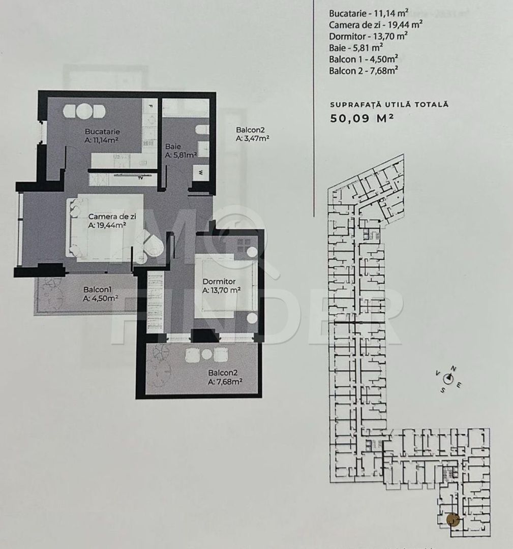 Vanzare apartament 2 camere, zona Soporului/Gheorgheni, imobil nou - Poză 1