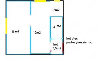 Apartament 1 cameră, parter, zona Ciurchi, Iași – 27 mp, necesită renovare - Poză 1